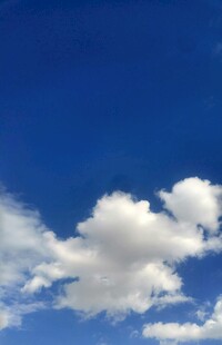 蓝天中的蓬松白云