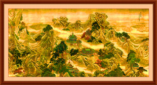 金色蓬莱仙境景观图