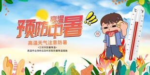 夏季高温预警防暑展板