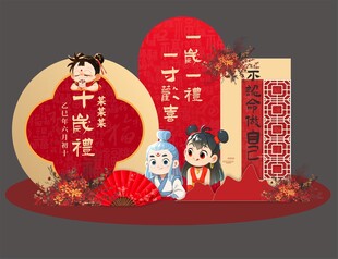 哪吒敖丙主题生日派对美陈