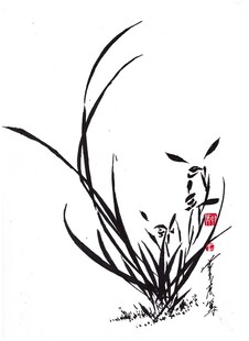 水墨兰花图