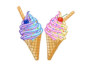 夏天冰淇淋插画