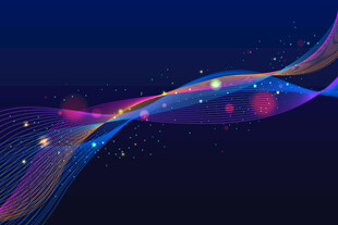 梦幻炫彩波浪线条背景图