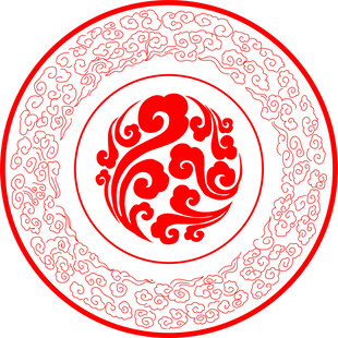 圆形祥云 古典祥云 中式底纹