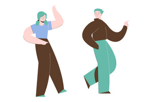 活力舞动人物插画