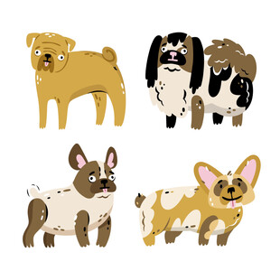 可爱狗狗插画集合