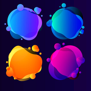 多彩流体形状设计元素