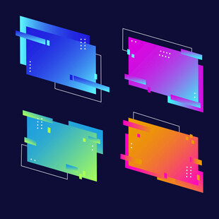 多彩渐变几何图形设计元素