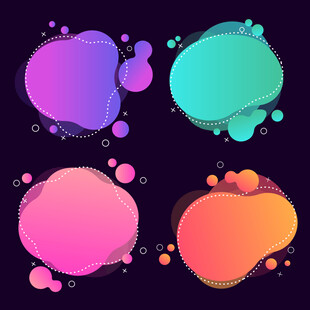 多彩渐变流体形状图案