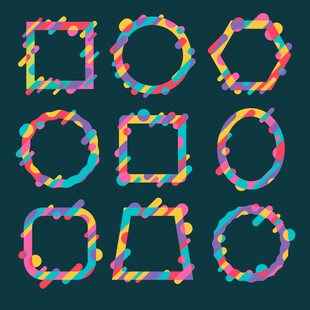 多彩几何边框图案集合