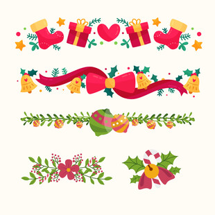 节日装饰花卉礼物元素集