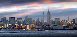 纽约城市天际线黄昏美景