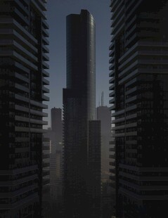 夜幕下的都市高楼景观