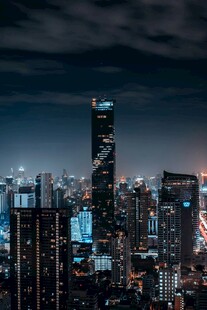 繁华都市夜景俯瞰