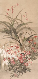 中式花卉水墨画