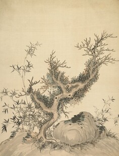 古木奇石图