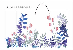 手绘花卉购物袋图案设计