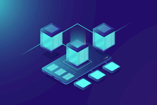 科技感立体方块建筑图形