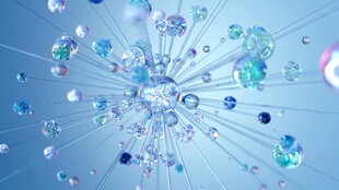 梦幻蓝色分子结构微观图