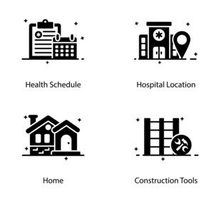 医疗与建筑相关图标 