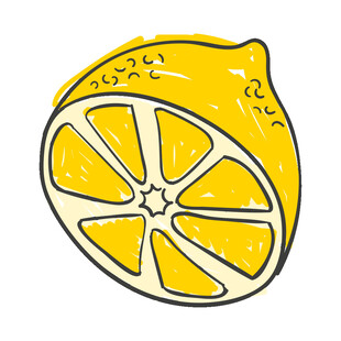 手绘柠檬切片图