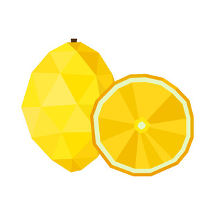 低多边形风格柠檬插画