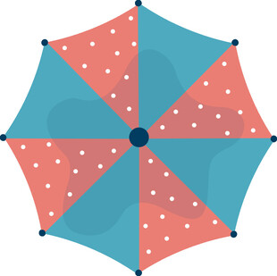彩色波点图案的创意雨伞