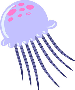可爱紫色水母插画