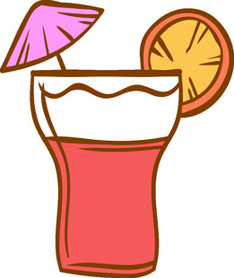 夏日清凉果汁饮品插画