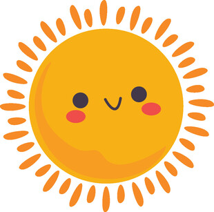 可爱笑脸太阳插画