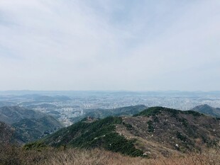 山巅俯瞰城市风光