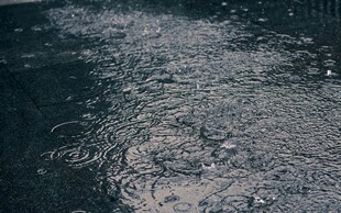 雨滴落水面泛起层层涟漪