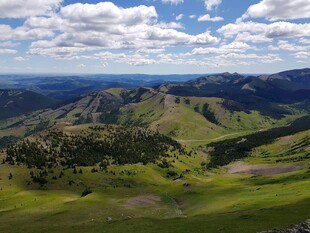壮美山峦间的广袤绿野