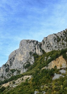 巍峨山峦与葱郁植被
