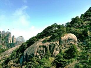 青山峻岭间的秀丽风光