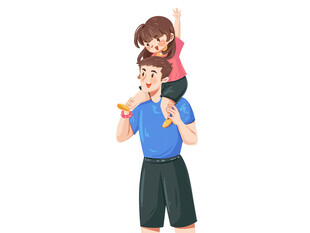 父爱如山插画
