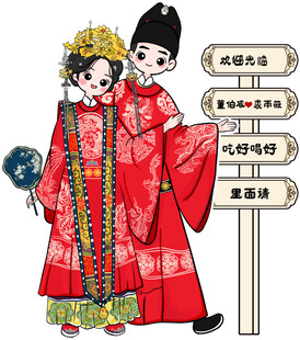 中式传统婚礼服饰展示