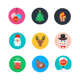 多彩圣诞图标 