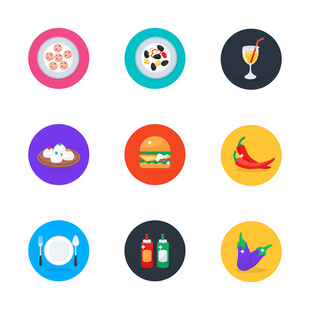 美食与饮品图标 