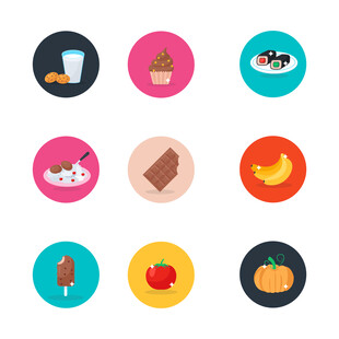多彩食物图标 