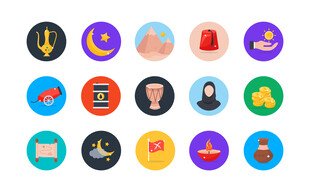 多彩商务办公图标 