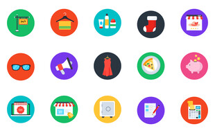 多彩圆形应用图标 