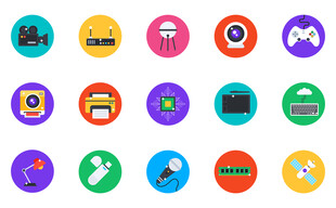 多彩圆形应用图标 