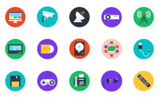 多彩扁平风应用图标 