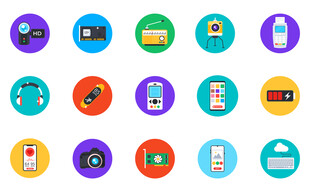 多彩扁平化应用图标 