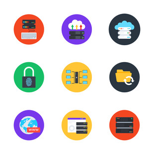 多彩网络安全相关图标 