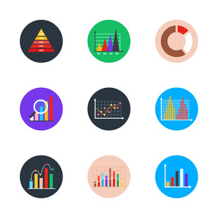 多样数据图表图标 