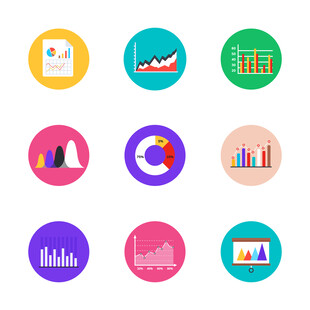 多彩数据图表图标 