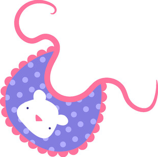 可爱波点小兔婴儿围兜