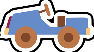 卡通蓝色玩具小汽车